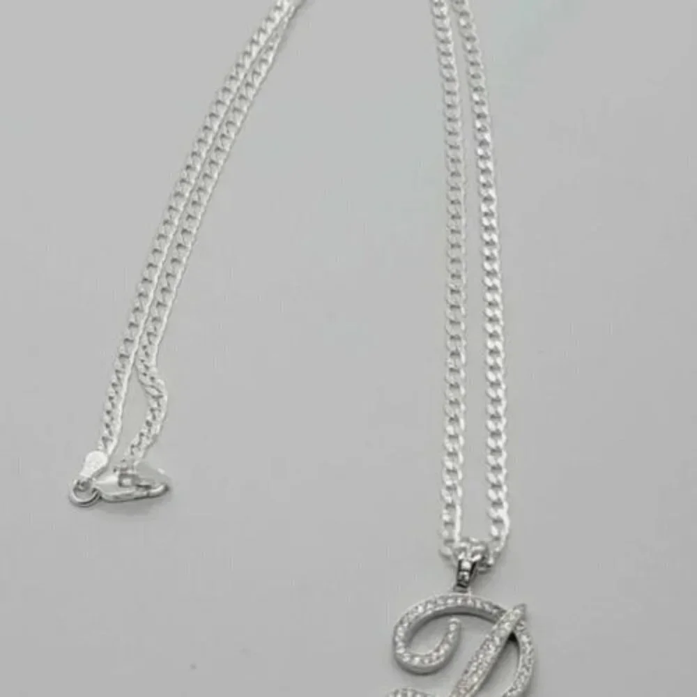 Brand New Sterling Silver 925 Letter D Necklace - Picture 2 of 5